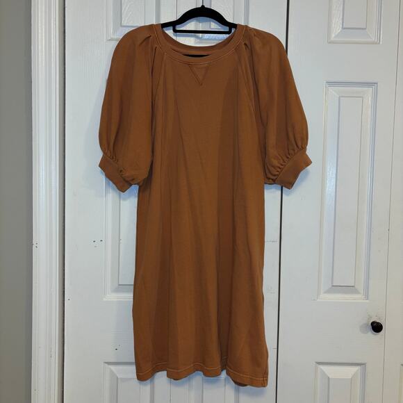 Universal Thread large Terra-Cotta Puff Sleeve Sweatshirt Dress EUC - Picture 9 of 9